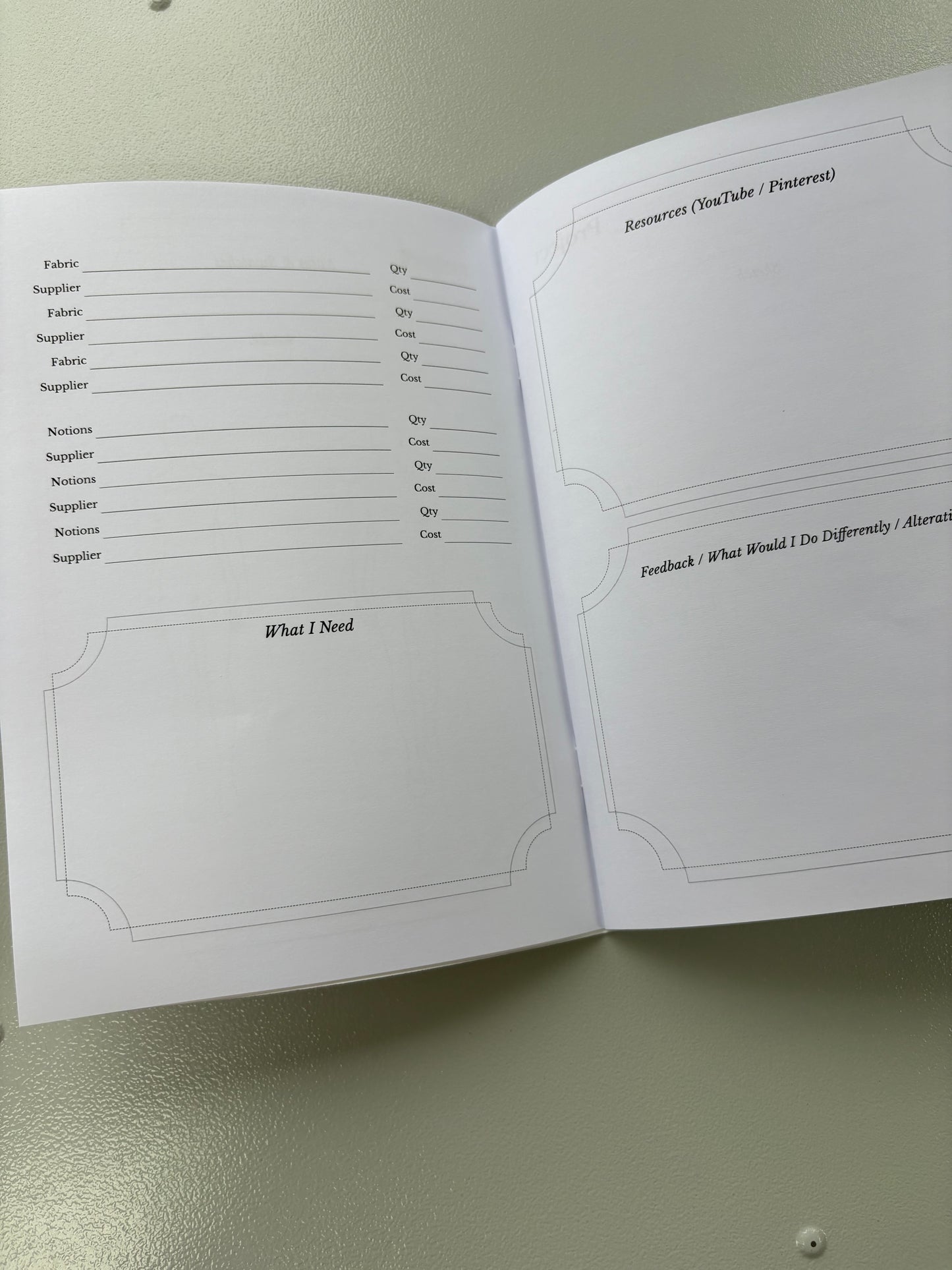 A5 Sewing Planner