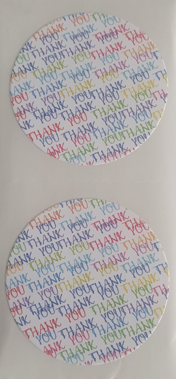 Thank You Varieties ~ 35mm Round Premium Gloss Sticker