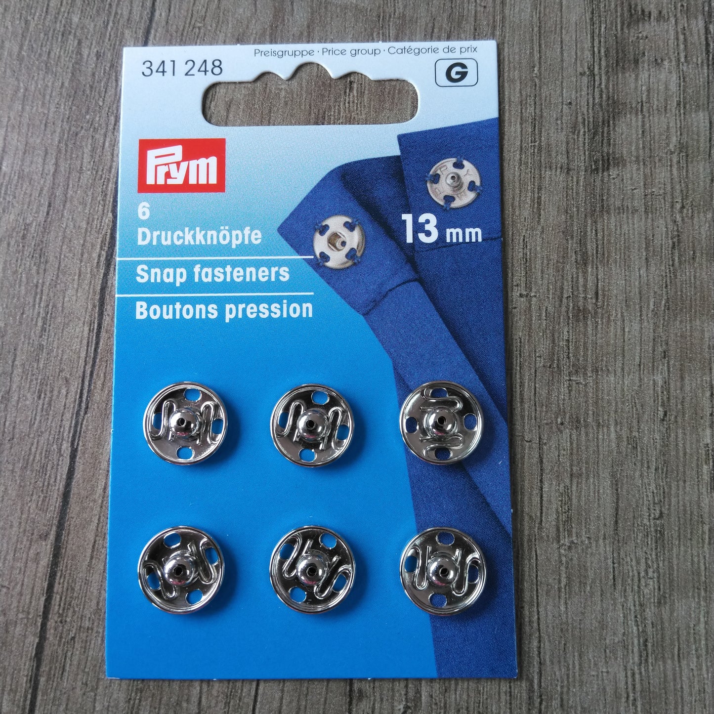 Sew-On Snap Fasteners Silver 13mm