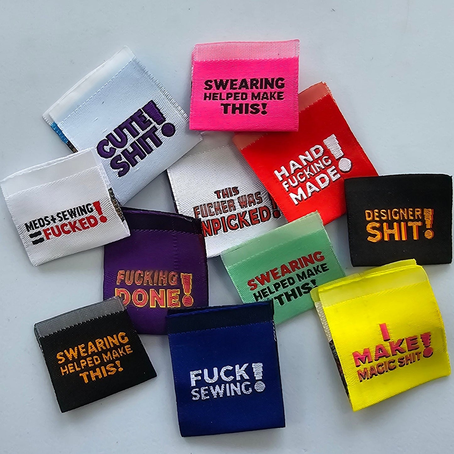 Explicit Woven Sewing Labels 5 Pack Random CLCPrints explicit-woven-sewing-labels-5-pack-random-clcprints