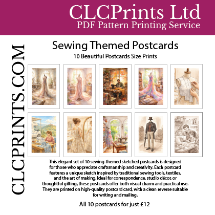 10 Sewing Themed Postcards