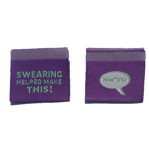 Swearing Helped Make This - PURPLE - Sewing Label