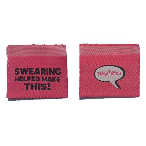 Swearing Helped Make This - PINK - Sewing Label