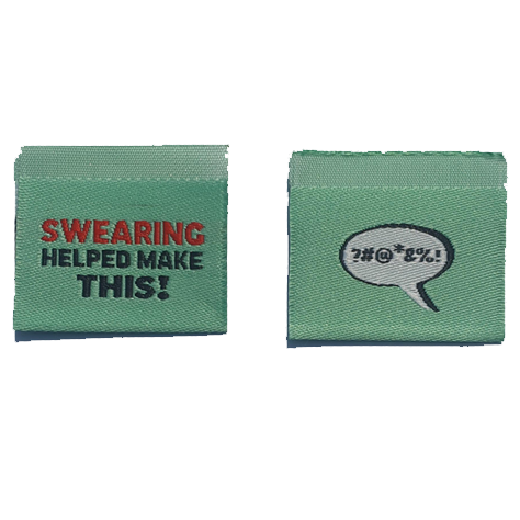 Swearing Helped Me Make This - Mint Green - Sewing Label