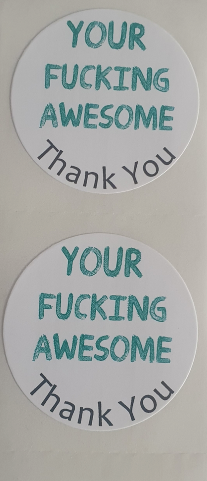 Thank You Varieties ~ 35mm Round Premium Gloss Sticker